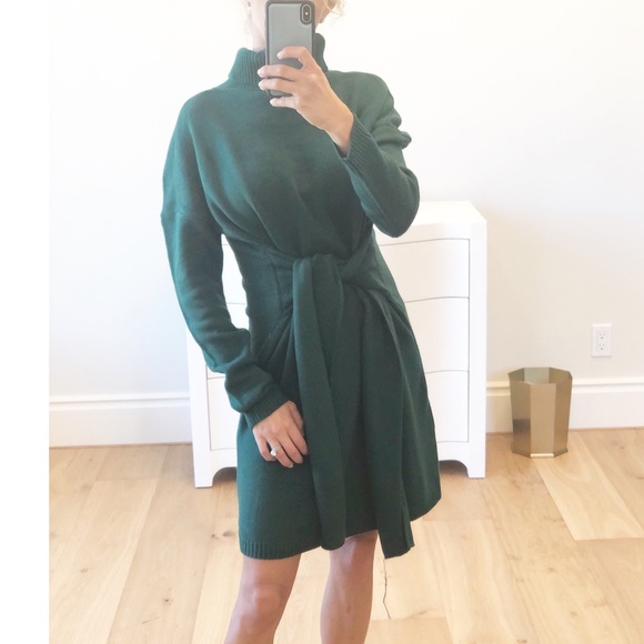 TORREY PINES Green Tie Turtleneck Sweater Dress - Picture 7 of 11